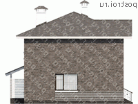 L-113-1P проект двухэтажного коттеджа из пенобетона размером 9 на 8  - вид справа