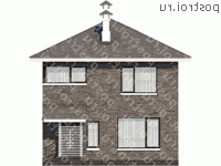 L-113-1P проект двухэтажного коттеджа из пенобетона размером 9 на 8  - вид сзади