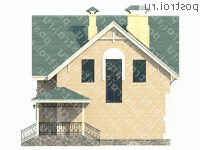 L-115-1P проект одноэтажного коттеджа из пенобетона с мансардой размером 9 на 8 - вид слева L-115-1P проект одноэтажного коттеджа из пенобетона с мансардой размером 9 на 8 - вид слева