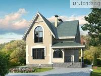 L-115-1P проект одноэтажного коттеджа из пенобетона с мансардой размером 9 на 8 