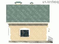 L-115-1P проект одноэтажного коттеджа из пенобетона с мансардой размером 9 на 8 - вид справа L-115-1P проект одноэтажного коттеджа из пенобетона с мансардой размером 9 на 8 - вид справа