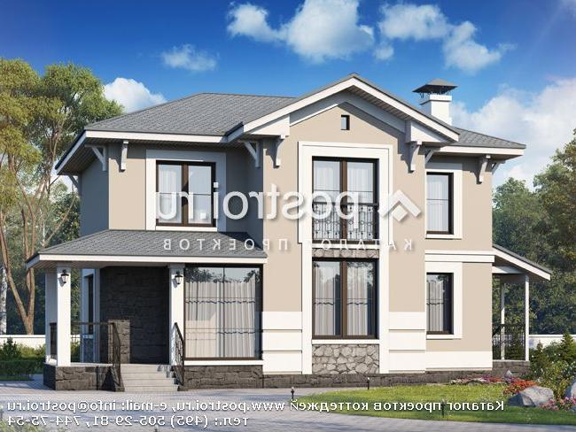 L-128-1P проект двухэтажного коттеджа из газобетона размером 10 на 10 