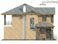 L-137-1K проект двухэтажного дома из кирпича размером 12 на 10 - вид справа