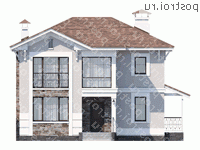 L-138-1P проект двухэтажного дома из газобетона размером 11 на 9  - вид спереди