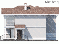 L-138-1P проект двухэтажного дома из газобетона размером 11 на 9  - вид слева