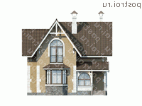 L-144-1P проект двухэтажного дома из газобетона размером 14 на 9 - вид спереди