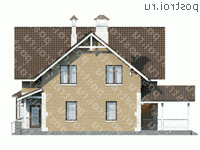 L-144-1P проект двухэтажного дома из газобетона размером 14 на 9 - вид слева