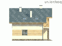 L-171-1P проект одноэтажного дома из пеноблоков с мансардой размером 10 на 12  - вид справа