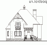 L-184-1K проект двухэтажного дома из кирпича размером 10 на 11 - вид спереди