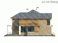 L-189-1P проект двухэтажного дома из пеноблоков размером 14 на 11 - вид справа