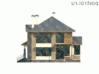 L-189-1P проект двухэтажного дома из пеноблоков размером 14 на 11 - вид сзади