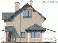 L-193-1P проект двухэтажного коттеджа из пенобетона с мансардой размером 13 на 10 - вид слева L-193-1P проект двухэтажного коттеджа из пенобетона с мансардой размером 13 на 10 - вид слева