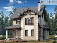 L-193-1P проект двухэтажного коттеджа из пенобетона с мансардой размером 13 на 10 