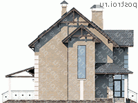 L-193-1P проект двухэтажного коттеджа из пенобетона с мансардой размером 13 на 10 - вид справа L-193-1P проект двухэтажного коттеджа из пенобетона с мансардой размером 13 на 10 - вид справа