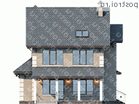 L-193-1P проект двухэтажного коттеджа из пенобетона с мансардой размером 13 на 10 - вид сзади L-193-1P проект двухэтажного коттеджа из пенобетона с мансардой размером 13 на 10 - вид сзади