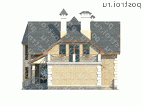 L-230-1P проект двухэтажного коттеджа из газобетона размером 12 на 16  - вид слева