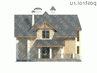 L-230-1P проект двухэтажного коттеджа из газобетона размером 12 на 16  - вид справа