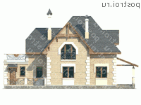 L-230-1P проект двухэтажного коттеджа из газобетона размером 12 на 16  - вид сзади