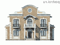 L-233-1P проект двухэтажного дома из газобетона размером 16 на 14  - вид спереди