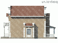 L-233-1P проект двухэтажного дома из газобетона размером 16 на 14  - вид слева