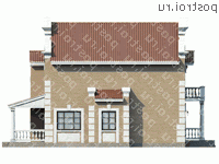 L-233-1P проект двухэтажного дома из газобетона размером 16 на 14  - вид справа