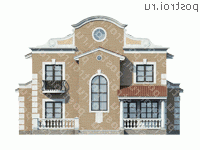 L-233-1P проект двухэтажного дома из газобетона размером 16 на 14  - вид сзади