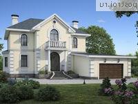 L-290-1P проект двухэтажного дома из пеноблоков с гаражом размером 19 на 16