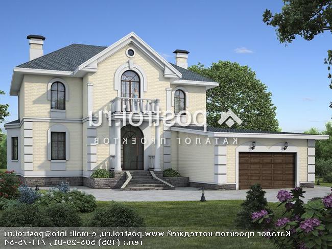 L-290-1P проект двухэтажного дома из пеноблоков с гаражом размером 19 на 16