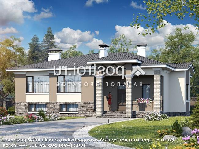 L-291-1P проект двухэтажного дома из пеноблоков с цоколем и мансардой размером 15 на 16 