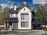 M-110-2P проект двухэтажного коттеджа из пенобетона с гаражом размером 11 на 12