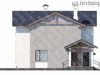 M-110-2P проект двухэтажного коттеджа из пенобетона с гаражом размером 11 на 12 - вид справа