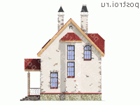 M-112-1S проект одноэтажного каркасного коттеджа с мансардой размером 7 на 10  - вид слева