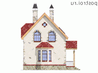 M-112-1S проект одноэтажного каркасного коттеджа с мансардой размером 7 на 10  - вид справа