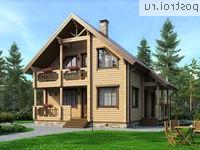 M-121-1D проект одноэтажного деревянного коттеджа из бруса с мансардой размером 9 на 10 