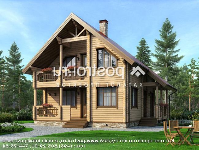 M-121-1D проект одноэтажного деревянного коттеджа из бруса с мансардой размером 9 на 10 