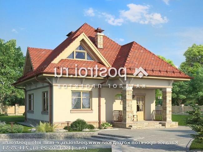 M-124-1P проект одноэтажного коттеджа из газобетона с мансардой размером 11 на 9 