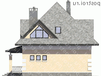 M-124-2P проект одноэтажного коттеджа из газобетона с мансардой размером 9 на 9 - вид слева M-124-2P проект одноэтажного коттеджа из газобетона с мансардой размером 9 на 9 - вид слева