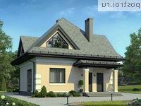 M-124-2P проект одноэтажного коттеджа из газобетона с мансардой размером 9 на 9