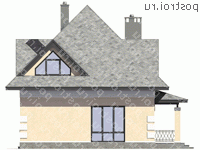 M-124-2P проект одноэтажного коттеджа из газобетона с мансардой размером 9 на 9 - вид справа M-124-2P проект одноэтажного коттеджа из газобетона с мансардой размером 9 на 9 - вид справа