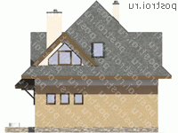 M-125-1P проект одноэтажного коттеджа из газобетона с мансардой размером 9 на 9 - вид слева