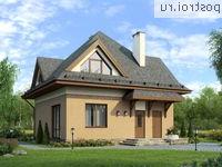 M-125-1P проект одноэтажного коттеджа из газобетона с мансардой размером 9 на 9