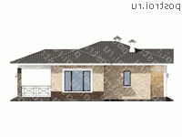 M-127-1P проект одноэтажного коттеджа из газобетона размером 15 на 14 - вид справа