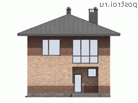 M-132-1P проект двухэтажного дома из газобетона размером 9 на 13 - вид спереди