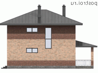 M-132-1P проект двухэтажного дома из газобетона размером 9 на 13 - вид слева