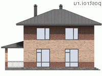 M-132-1P проект двухэтажного дома из газобетона размером 9 на 13 - вид справа