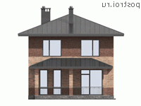 M-132-1P проект двухэтажного дома из газобетона размером 9 на 13 - вид сзади