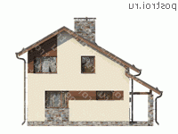 M-143-1P проект одноэтажного дома из газобетона с мансардой размером 11 на 11 - вид спереди