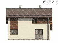 M-143-1P проект одноэтажного дома из газобетона с мансардой размером 11 на 11 - вид справа