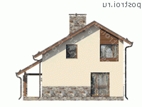 M-143-1P проект одноэтажного дома из газобетона с мансардой размером 11 на 11 - вид сзади