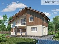 M-153-1P проект одноэтажного коттеджа из пеноблоков с мансардой размером 10 на 12 